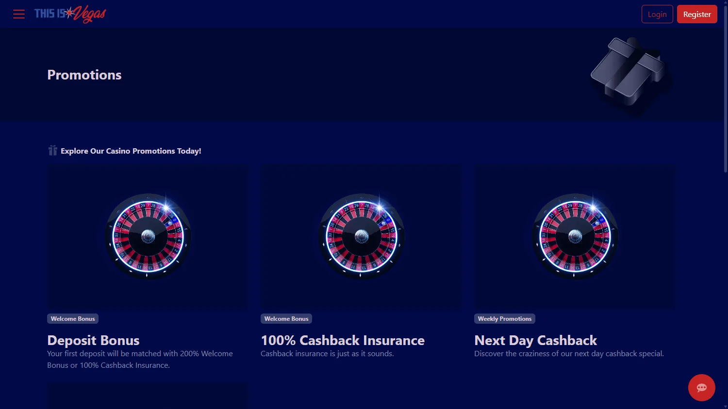 This Is Vegas Casino desktop promotions area