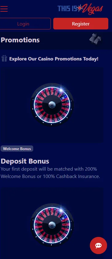 This Is Vegas Casino mobile promotions area