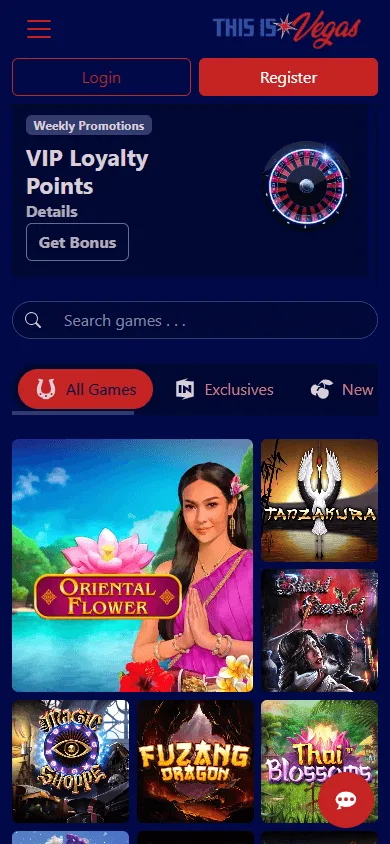 This Is Vegas Casino mobile home page